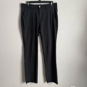 Men’s 30x32 Black Adidas Sporty Athletic Business Casual Flat Front Golf Pants